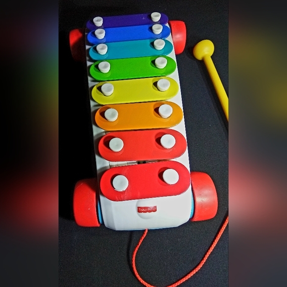 Fisher Price Xylophone Mallet Music Interactive Baby Toddler Toy Pull Wheel Kids - Picture 2 of 4
